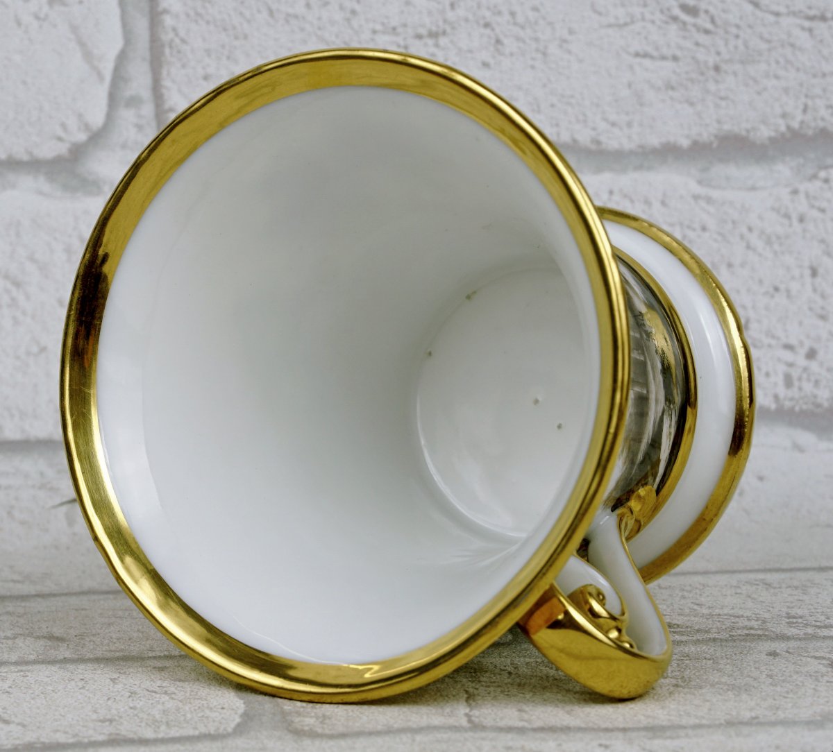 Large Chocolate Cup And Saucer, Paris Porcelain—nast Manufactory—empire Period -photo-4