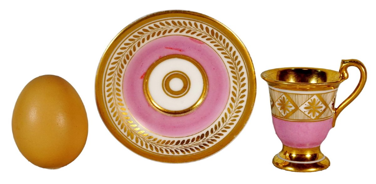 Tasse Miniature et sa Soucoupe en Porcelaine de Paris - Manufacture de DARTE - Ep. Début XIXe-photo-2