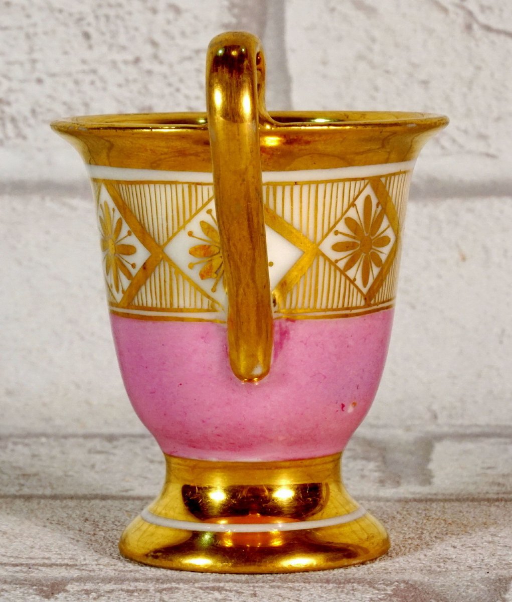 Tasse Miniature et sa Soucoupe en Porcelaine de Paris - Manufacture de DARTE - Ep. Début XIXe-photo-4