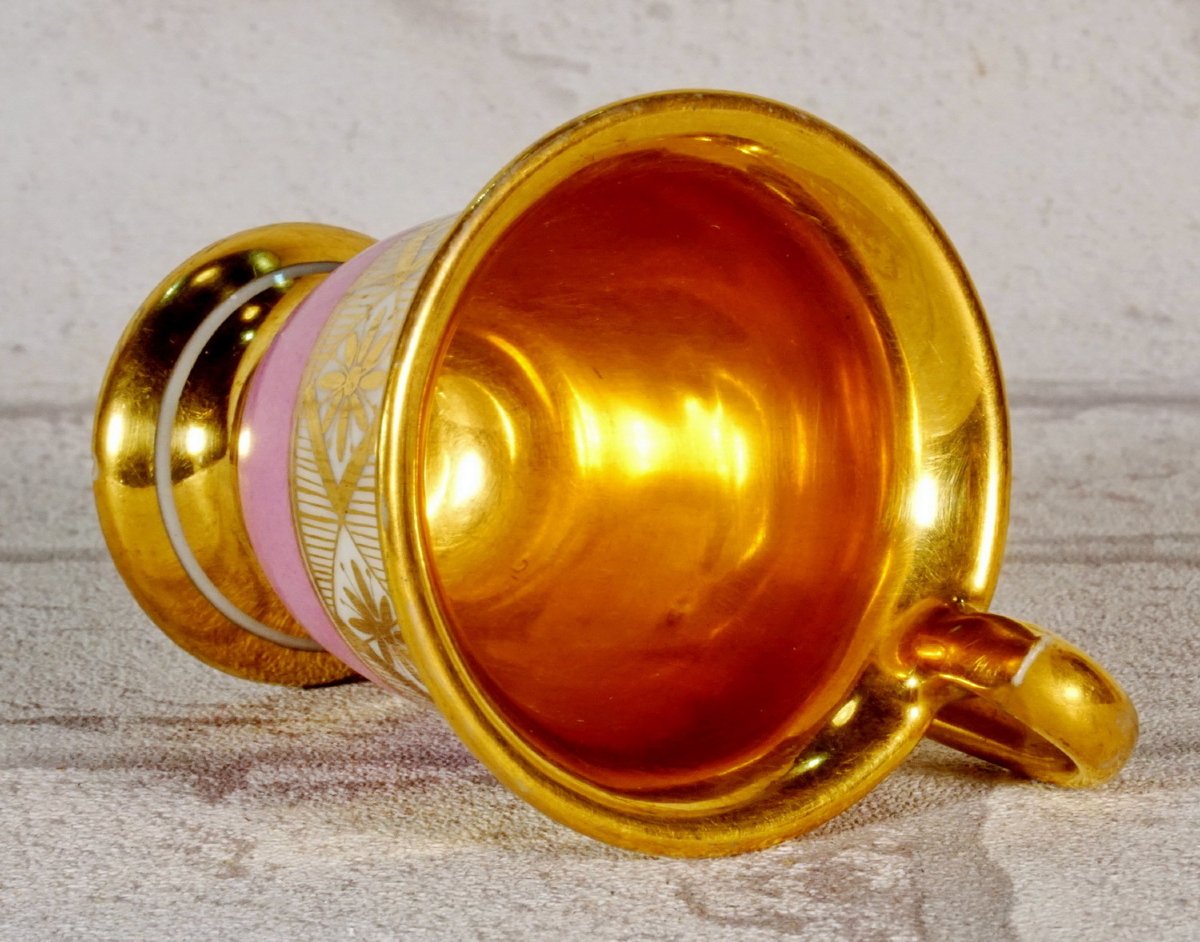 Tasse Miniature et sa Soucoupe en Porcelaine de Paris - Manufacture de DARTE - Ep. Début XIXe-photo-2