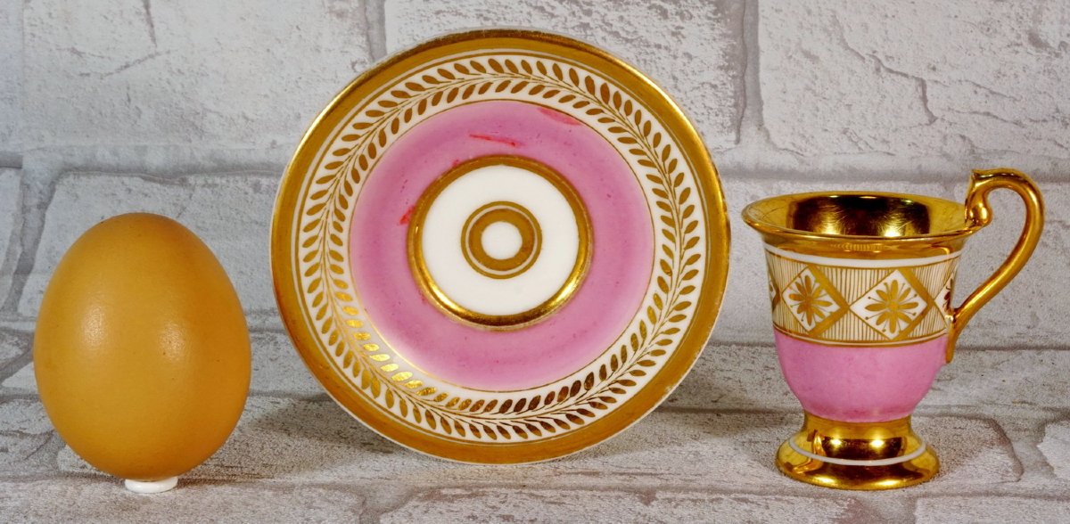 Tasse Miniature et sa Soucoupe en Porcelaine de Paris - Manufacture de DARTE - Ep. Début XIXe-photo-5