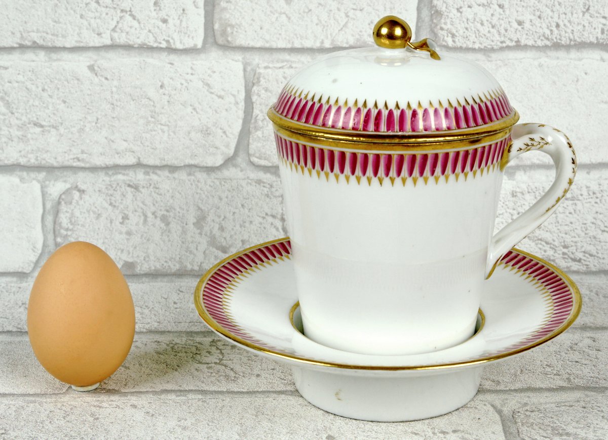 Tasse Trembleuse Couverte Et Sa Soucoupe En Porcelaine De Paris  - Ep. Fin XVIIIe-photo-6