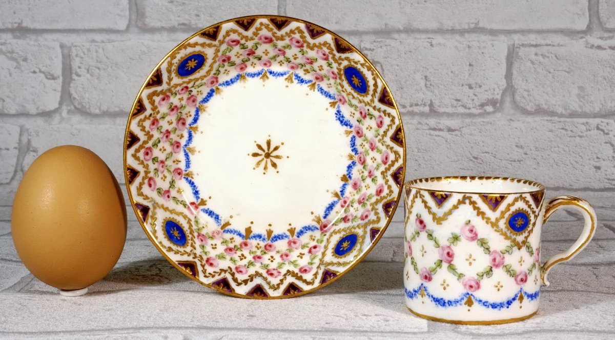 TASSE et sa SOUCOUPE (4e Grandeur) En Porcelaine Tendre de SEVRES - Ep. XVIIIe - Louis XVI-photo-7
