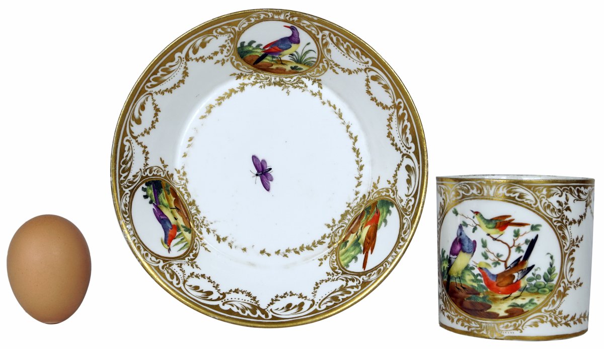GRANDE TASSE à CHOCOLAT en porcelaine de PARIS - Manufacture du DUC D'ANGOULEME - Ep. XVIIIe-photo-2