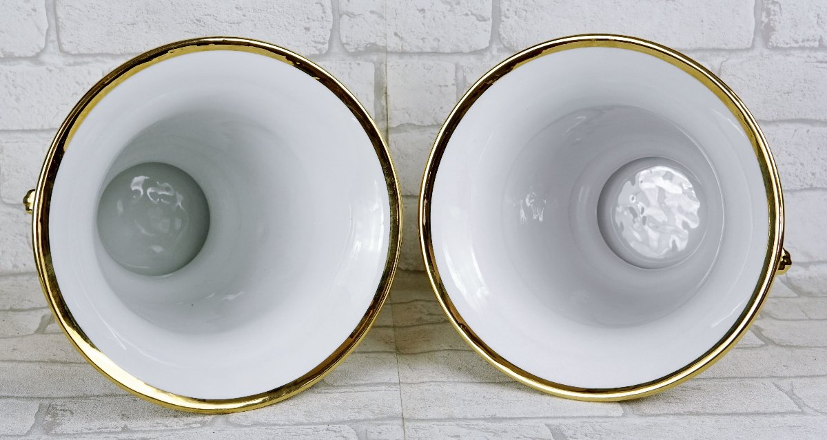 Paire de Grands VASES en porcelaine de style Empire - Ep. FIN XIXe-photo-2