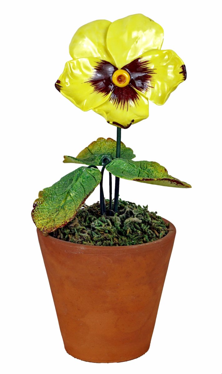 "yellow Pansy" Porcelain Sculpture By Didier Gardillou