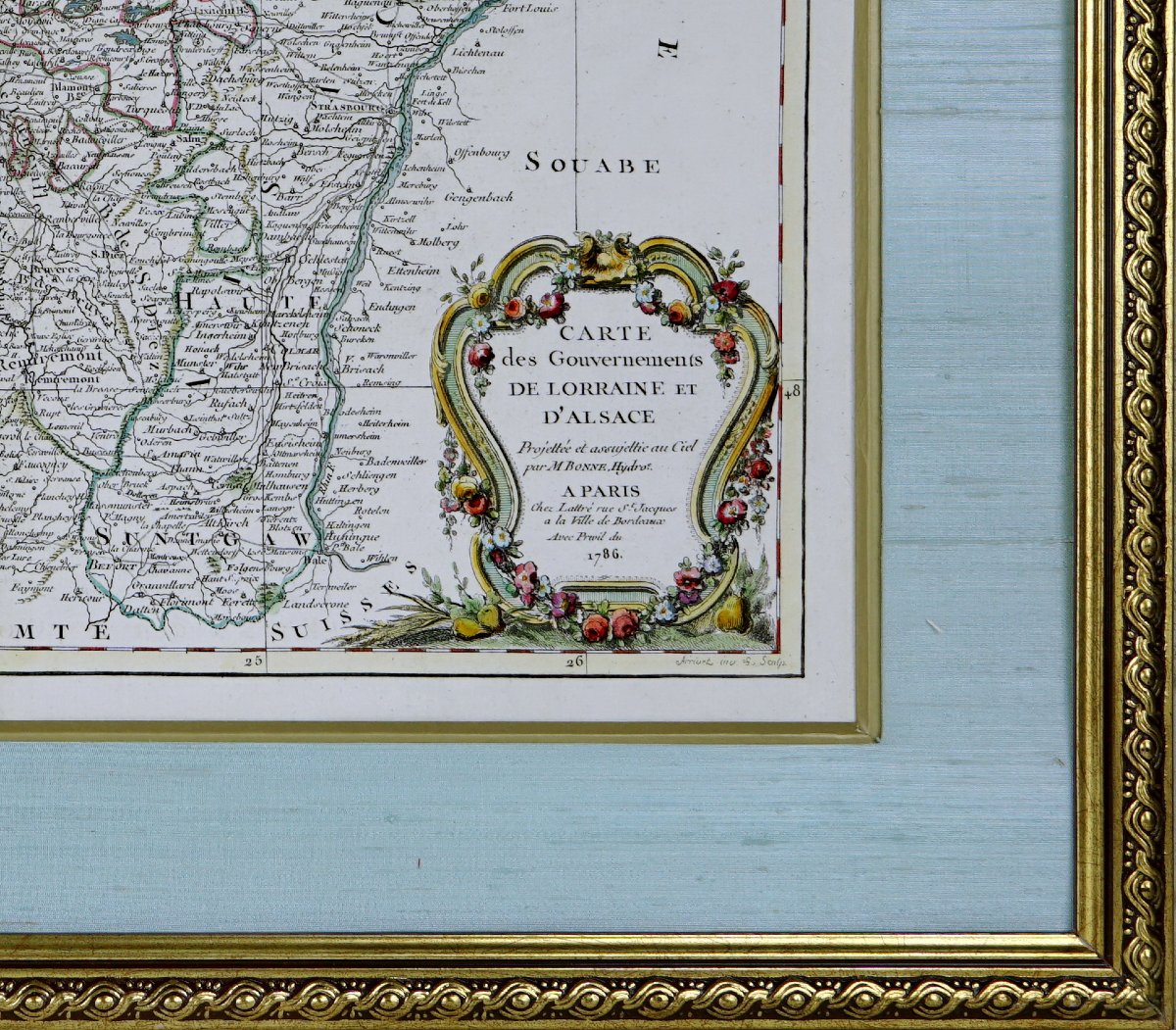 Beautiful And Large Engraving, “map Of The Governments Of Lorraine And Alsace” – 18th Century -photo-2