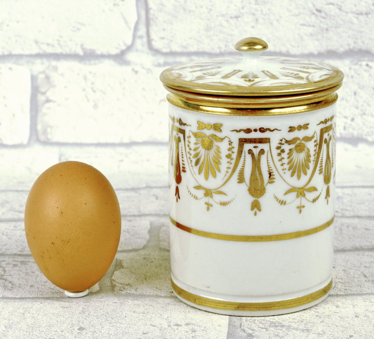 Coffee Cup  - Ointment - Cream And Its Lid Made Of Paris Porcelain - Early 19th Century-photo-4