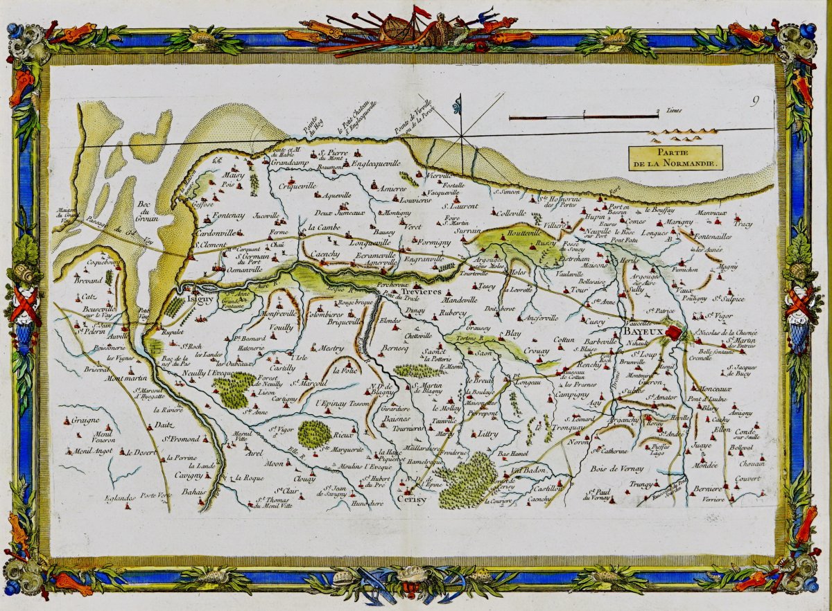 Nautical Map - "part Of Normandy - From The Passage Du Vey To Port-en-bessin - 18th Century"  -photo-3