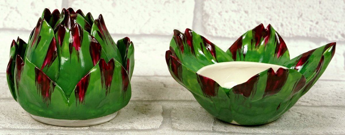 Trompe l'Oeil Artichoke-shaped Box Made Of Porcelain By Didier Gardillou -photo-1
