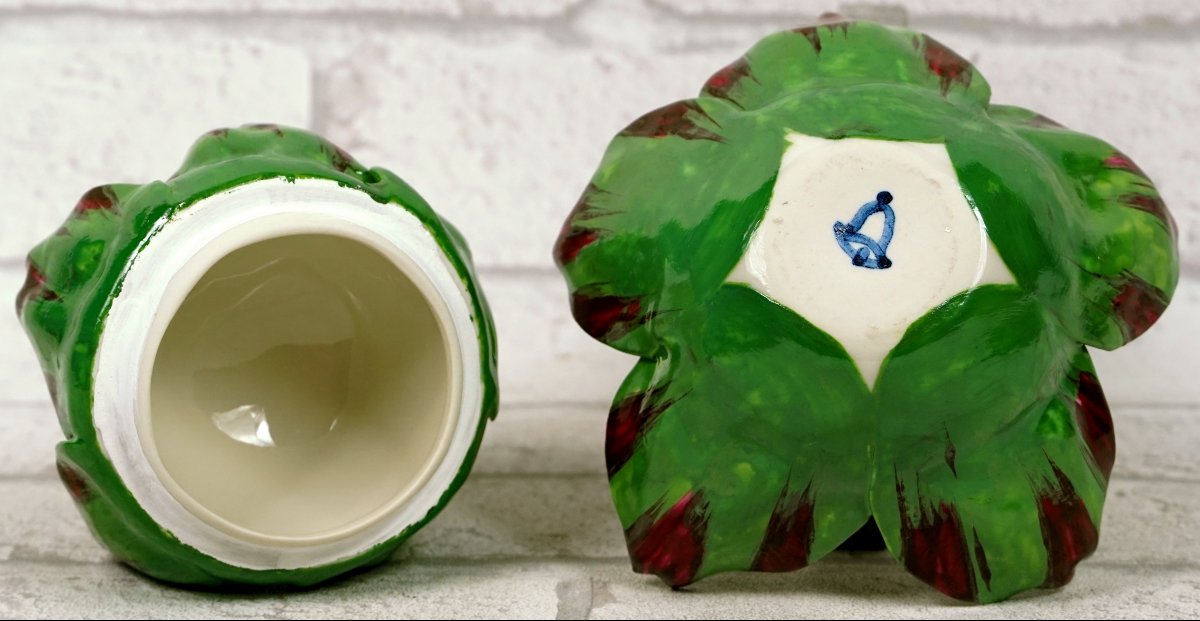 Trompe l'Oeil Artichoke-shaped Box Made Of Porcelain By Didier Gardillou -photo-3