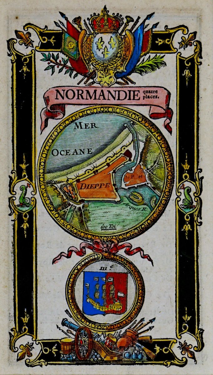 DIEPPE - NORMANDIE - Gravure RARE PLAN de DIEPPE - Ep. XVIIIe-photo-2