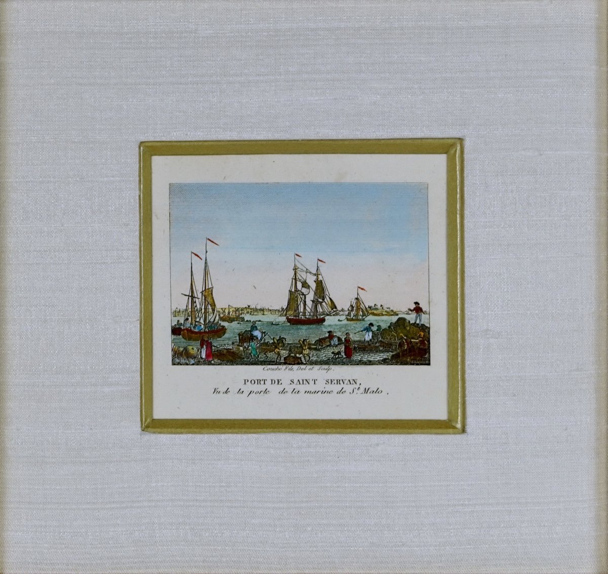 Gravure du PORT DE SAINT SERVAN (35 - Ile et Vilaine) - Vue de la rade - Ep. DEBUT XIXe-photo-4