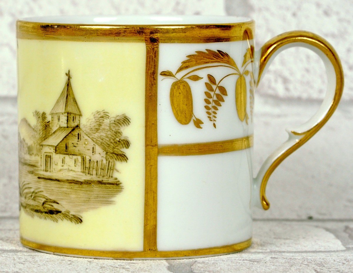 Litron Cup And Saucer In Niderviller Porcelain - Ep. Early Nineteenth-photo-3