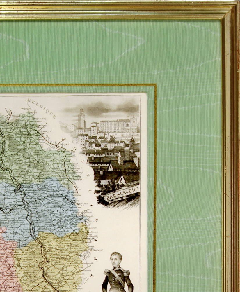 Gravure représentant la  CARTE DE DÉPARTEMENTALE  de "LA MEUSE" (55) - Ep. FIN XIXe-photo-2
