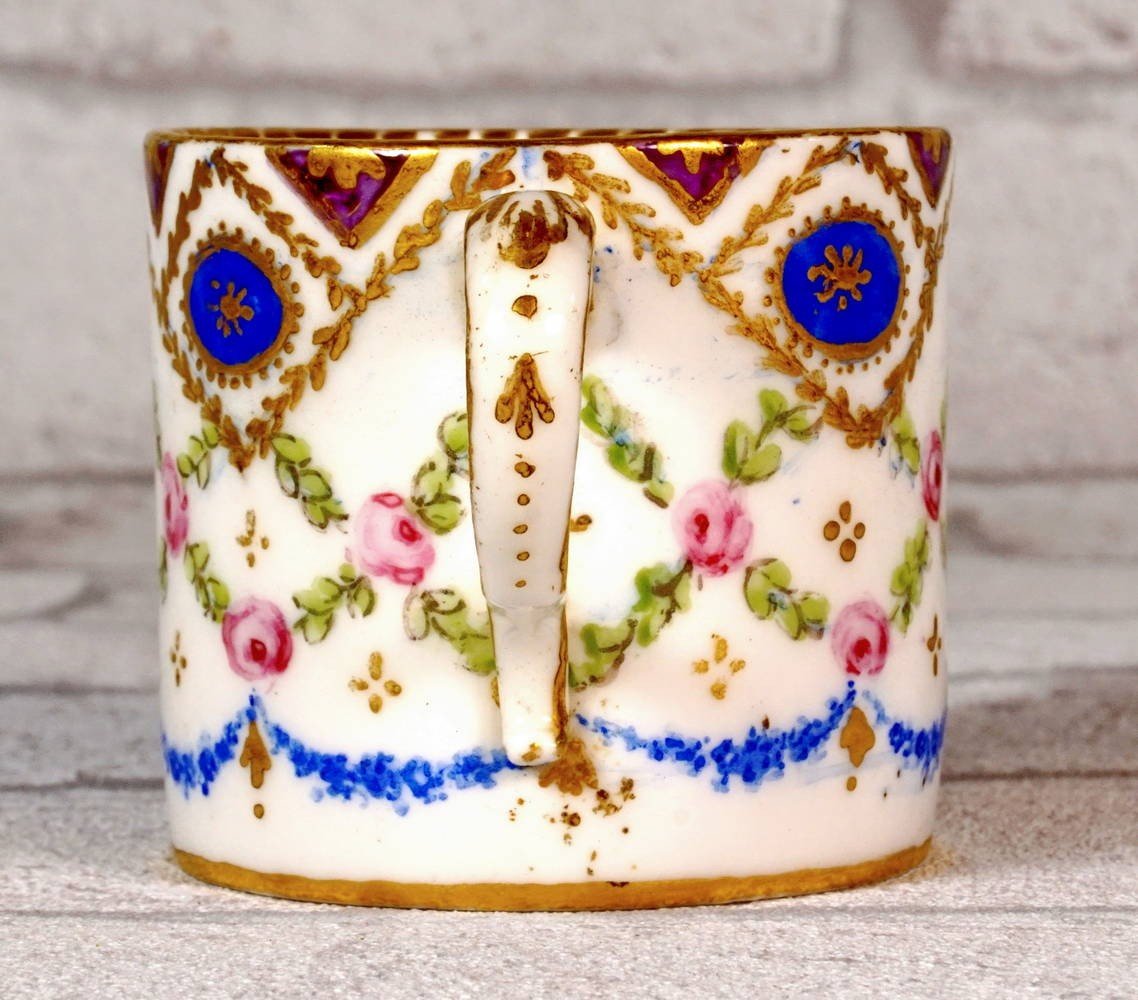 Cup And Saucer (4th Size) In Soft Porcelain From Sevres - Ep. XVIIIth - Louis XVI-photo-4