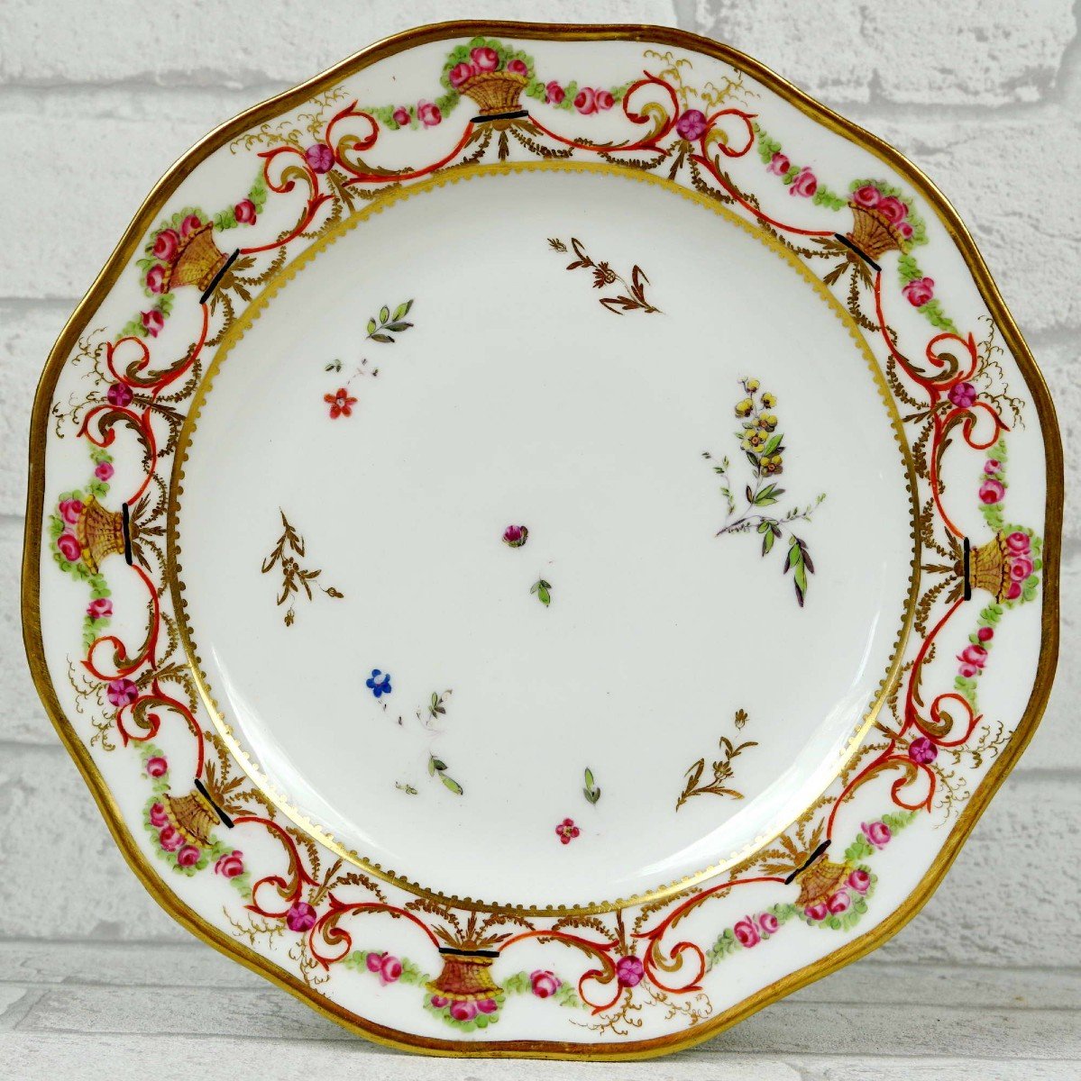 Small Paris Porcelain Dessert Plate - Ep. 18th Century - Louis XVI-photo-3