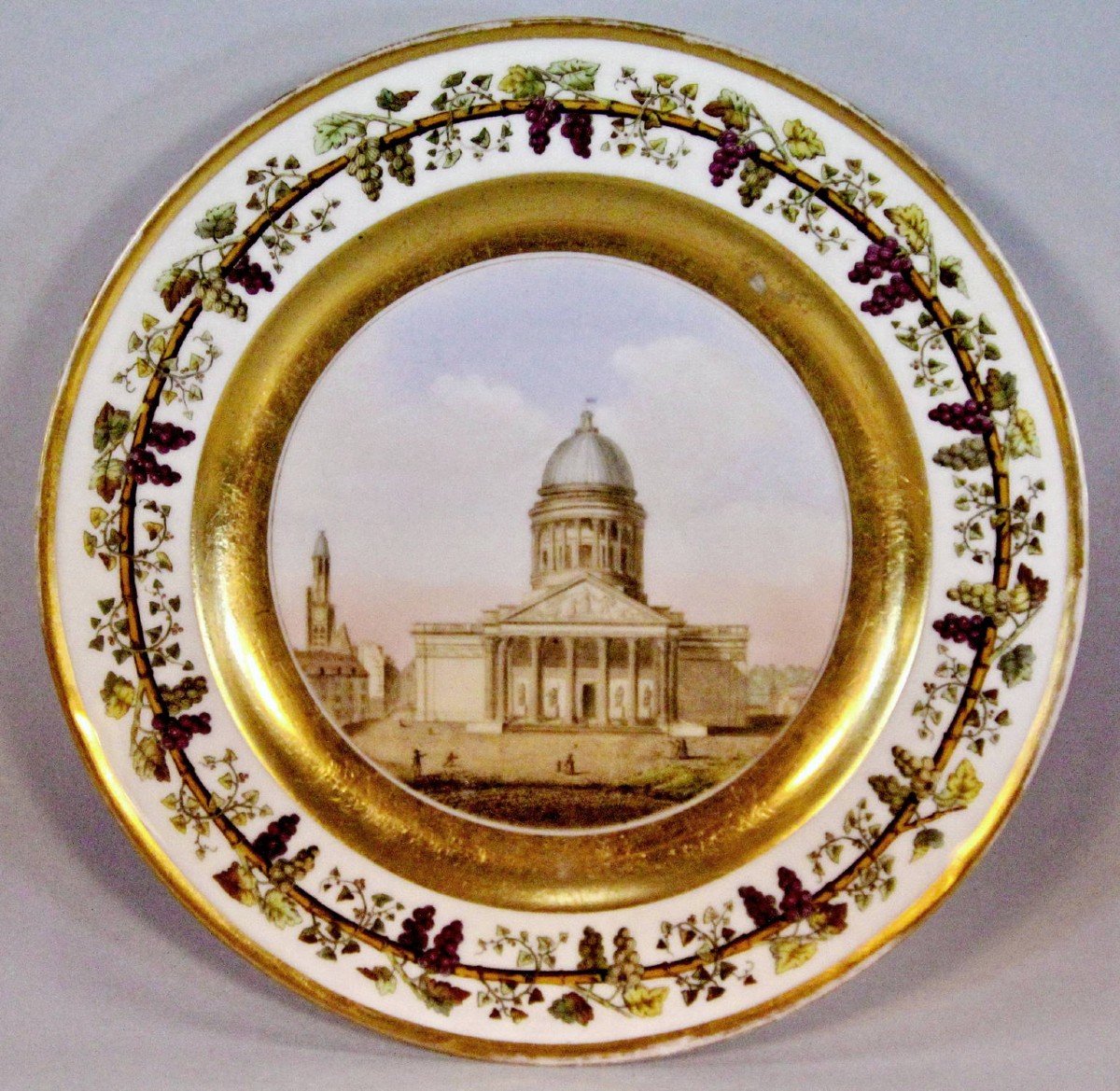 Assiette En Porcelaine De Paris "LE PANTHEON" - Atelier de STONE COQUEREL et LEGROS - Ep. EMPIRE-photo-3