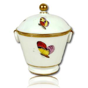 Sugar Bowl (sugar Pot) And Its Lid In Brussels Porcelain - Atelier De Louis Crette - E