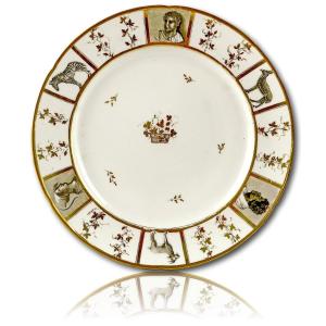 Very Curious Paris Porcelain Plate - Manufacture De Nast - Ep. Late 18th Century