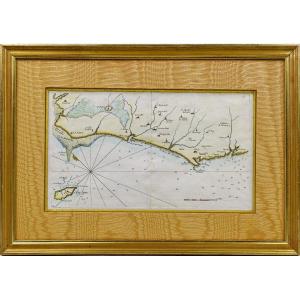 Rare Engraving Marine Map Of Vendée - No. 27 - Beauvoir - Isle Dieu - Saint Hilaire - Les Sa