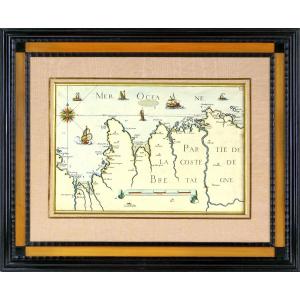 Gravure - CARTE MARINE DE CANCALE aux ISLES de POTERIEU - la BAIE DE SAINT MALO - Ep. XVIIIe