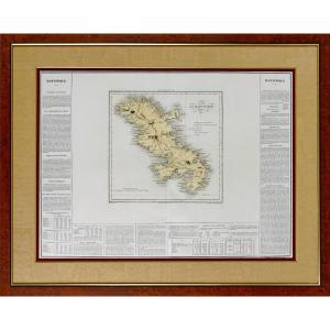 Large Engraving Of Martinique - Mid-19th Century