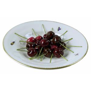 Trompe l'Oeil Plate With "cherries" In Porcelain By Didier Gardillou 