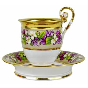 Grande TASSE à CHOCOLAT en porcelaine de PARIS - Ep. DEBUT XIXe