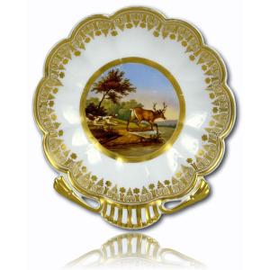 COMPOTIER COQUILLE - Manufacture de SCHOELCHER - Porcelaine de PARIS - Ep. DÉBUT XIXe