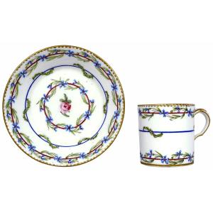 Sevres Porcelain Cup And Mug - From The Service Du Gobelet Du Roi - 18th Century