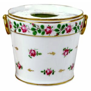 Flower Onion Pot Or Onion Planter - Made Of Paris Porcelain - 18th Century