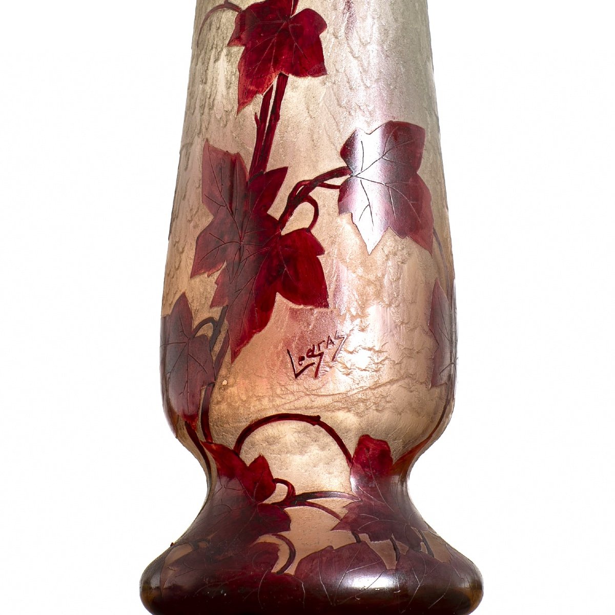 Spectacular 1910 Ruby Vase 23,6 Inch Théodore Legras-photo-3