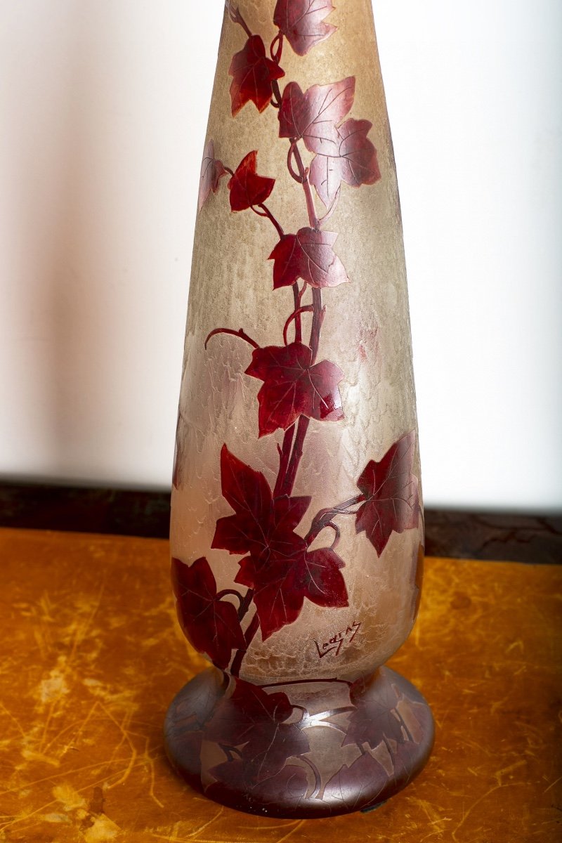 Spectacular 1910 Ruby Vase 23,6 Inch Théodore Legras-photo-3