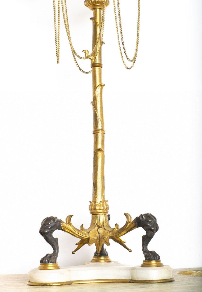 Important Pair Of "bamboo" Candelabras In The Style Of H. Cahieux And F. Barbedienne Circa 1870-photo-7