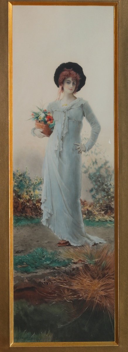 Paire De Grandes  Photogravures d'Après Marcus Stone (1840-1921) - Art Nouveau 1890-photo-1