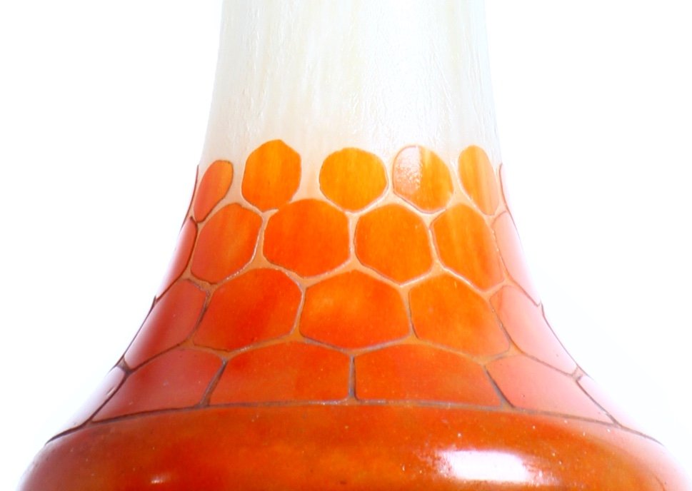 Spectacular Vase "dattiers" 62 Cm French Glass Charles Schneider Circa 1918-1921-photo-3