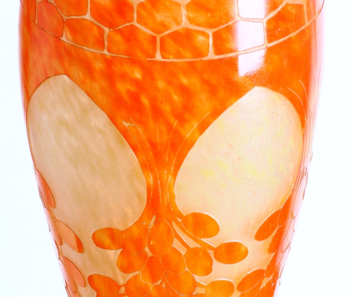 Spectacular Vase "dattiers" 62 Cm French Glass Charles Schneider Circa 1918-1921-photo-6