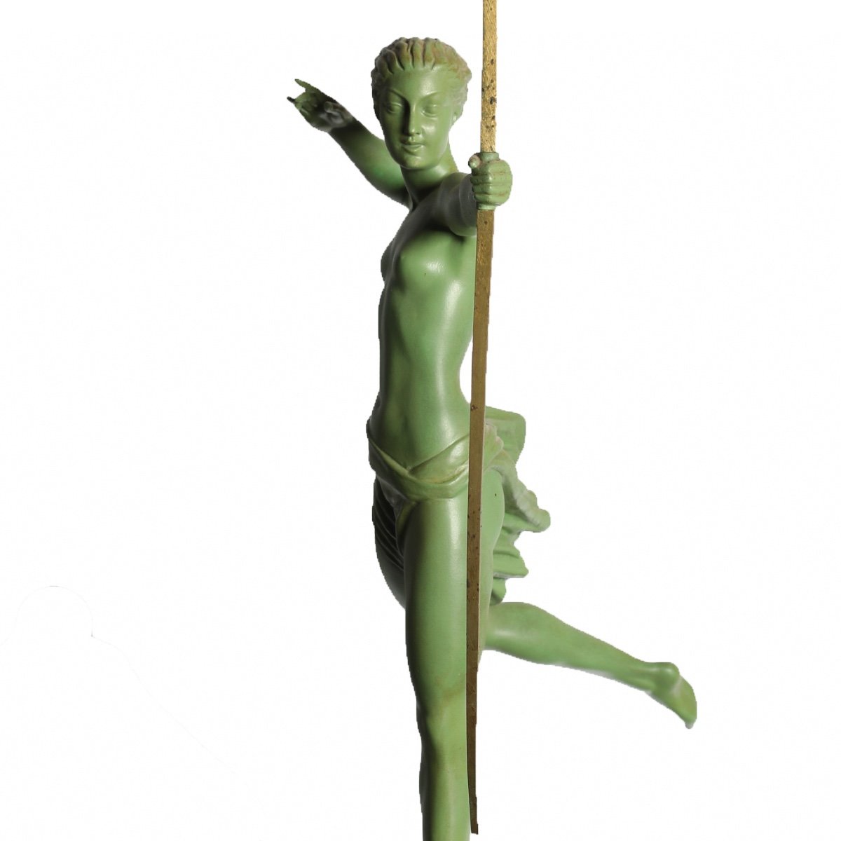 Spectacular Atalanta Sculpture Diana The Huntress Max Le Verrier De Marco, 1 M - 1925 Art Deco-photo-3