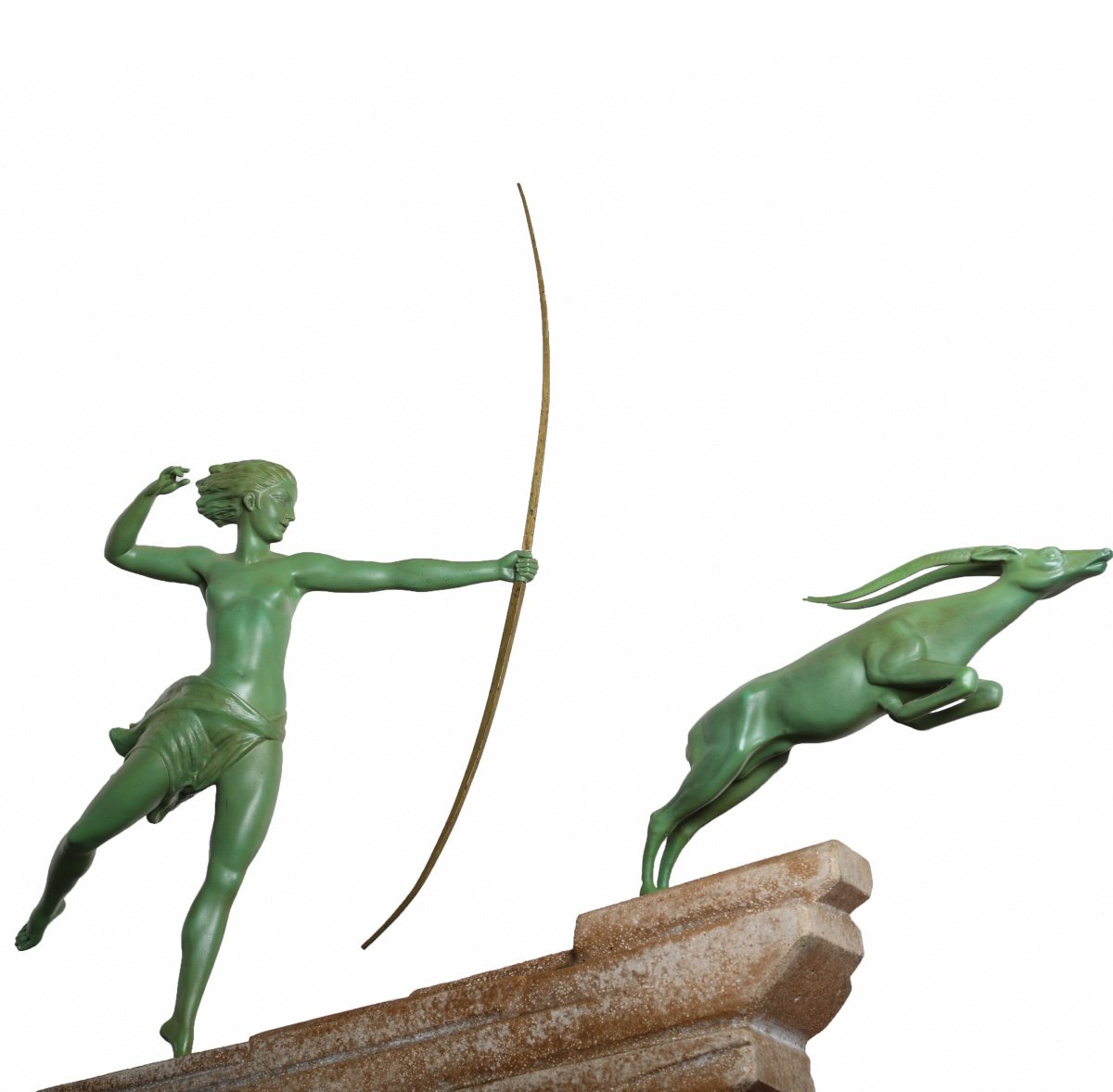 Importante Sculpture Atalante Diane Chasseresse Max Le Verrier De Marco, 1 m - 1925 Art Deco-photo-7