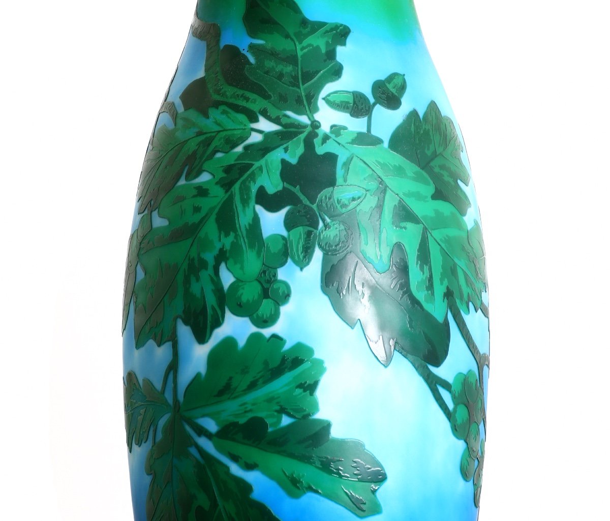 Monumental Oak And Acorns Vase Signed Argental Paul Nicolas St Louis Nancy 1919 Art Nouveau-photo-1