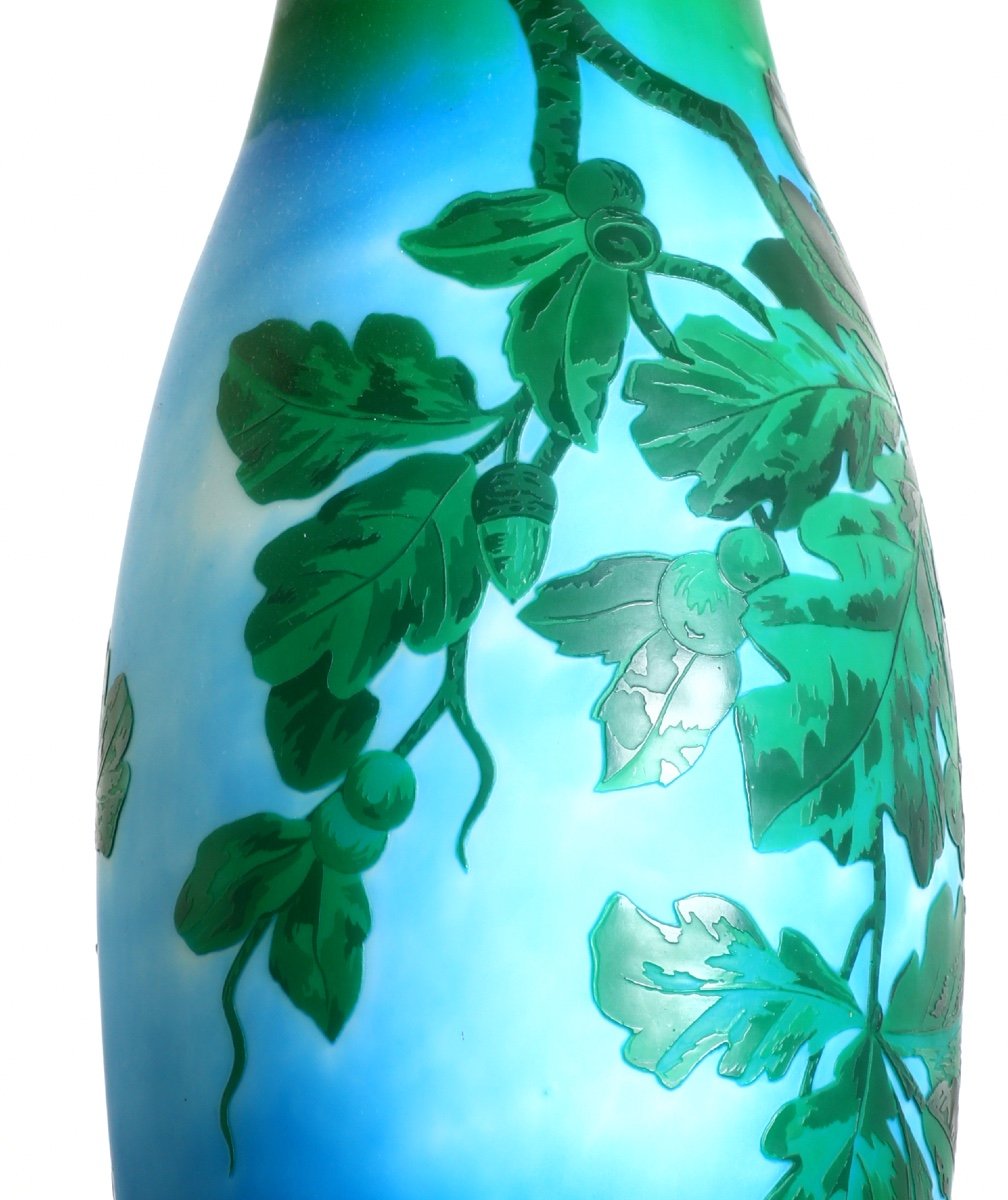 Monumental Oak And Acorns Vase Signed Argental Paul Nicolas St Louis Nancy 1919 Art Nouveau-photo-3