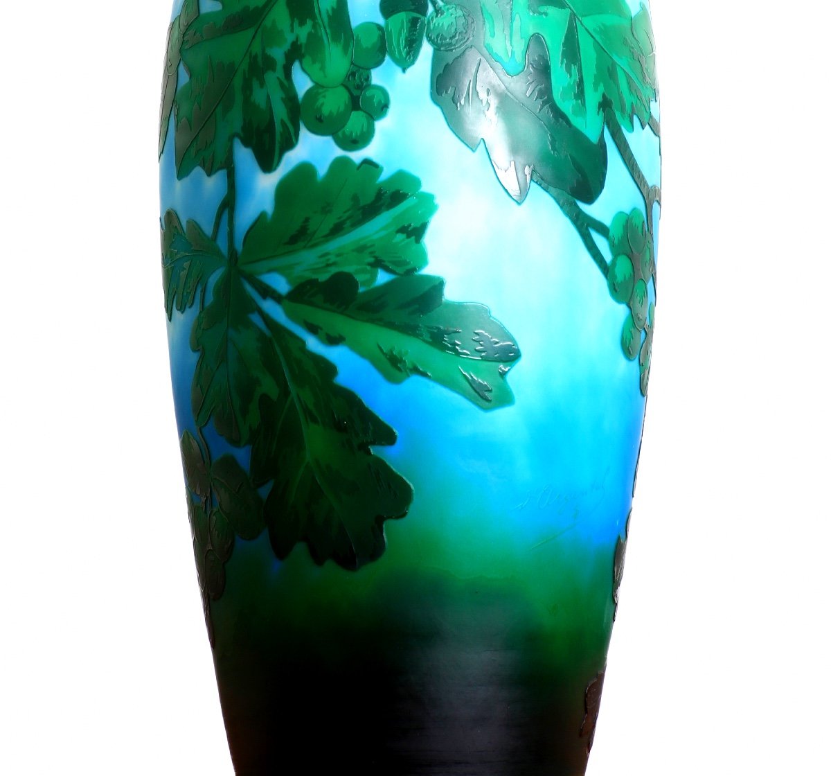 Monumental Oak And Acorns Vase Signed Argental Paul Nicolas St Louis Nancy 1919 Art Nouveau-photo-8
