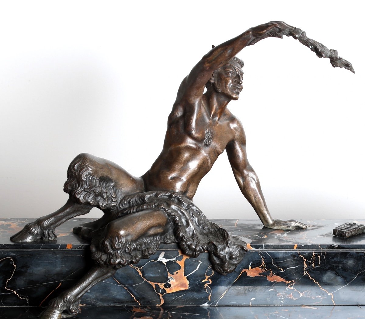 Rare And Imposing Bronze Sculpture "the Afternoon Of A Faun" By Marcel Bouraine - Art Deco 1925-photo-6
