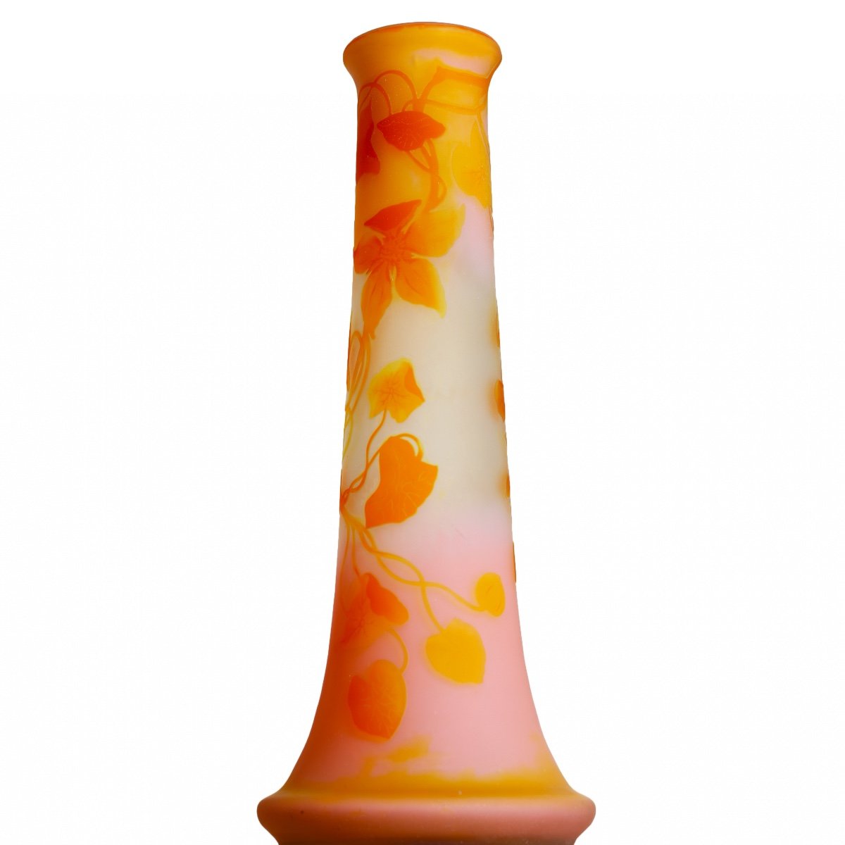 Grand Vase Capucines Par Emile Gallé  Circa 1900 Art Nouveau - Era Gallé, Daum, Muller-photo-4