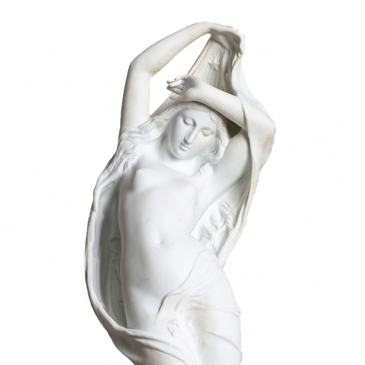 Grande sculpture Biscuit "Allégorie du Soir" Par Mathurin Moreau (1822-1912) - circa 1900-photo-2