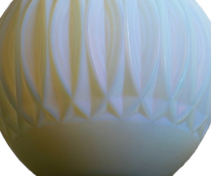  Opalescent Geometric Vase Sabino Paris 1878-1961 Art Deco 1930 Era Daum, Lalique, d'Avesn-photo-2