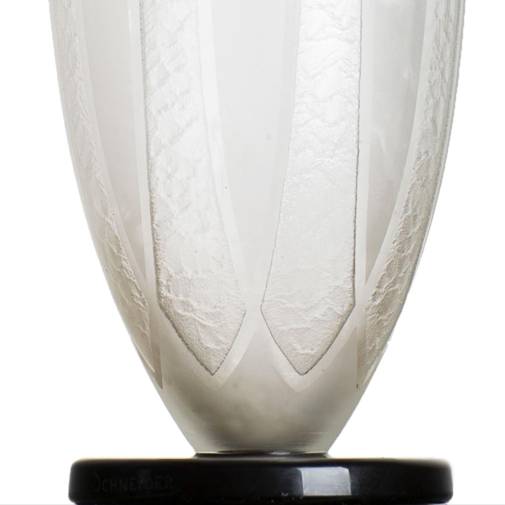 Grand Vase Arcature Charles Schneider Le Verre Français Art Deco Era Daum, Gallé, d'Argental-photo-3