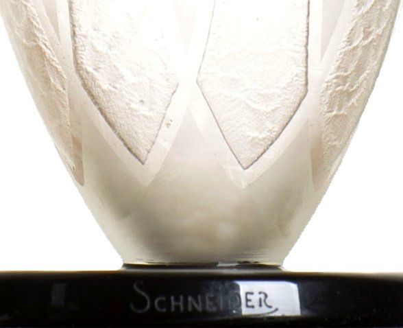 Grand Vase Arcature Charles Schneider Le Verre Français Art Deco Era Daum, Gallé, d'Argental-photo-4