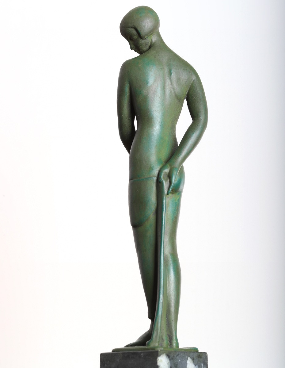Sculpture "danseuse Ondine" Par Fayral, Pierre Le Faguays, éditeur Le Verrier Art Deco 1930-photo-2